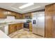 Functional kitchen with wooden cabinets, stainless steel appliances, and a light countertop, blending style and practicality at 14001 E Marina Dr # 606, Aurora, CO 80014