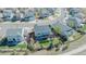 Aerial view of a home with a backyard pergola in a quiet neighborhood at 7665 Grady Cir, Castle Rock, CO 80108