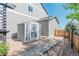 Backyard featuring a storage shed with a stepping stone pathway to a wood fence at 7665 Grady Cir, Castle Rock, CO 80108