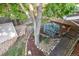 Elevated view of backyard landscaping and pathway at 2695 S Ammons Way, Lakewood, CO 80227