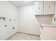 Laundry room with built-in cabinets and shelving at 2695 S Ammons Way, Lakewood, CO 80227