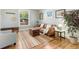 Well-lit living area showcasing hardwood floors, a comfortable sofa, and stylish decor at 4712 Perry St, Denver, CO 80212