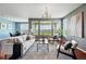 Bright living room with hardwood floors, and large windows with a view at 7426 E 148Th Pl, Thornton, CO 80602