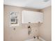 Laundry room with white cabinets and a window at 10606 Cottoneaster Way, Parker, CO 80134