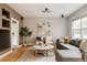 Inviting living room with hardwood floors, neutral decor, and comfortable seating arrangement perfect for relaxing at 8122 E 6Th Pl, Denver, CO 80230