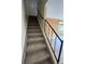 Carpeted stairs with black railing lead to the upper level at 3225 S Garrison St # 19, Lakewood, CO 80227