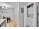 Laundry closet next to a dining area featuring a full size washer and dryer at 7891 Allison Way # 201, Arvada, CO 80005