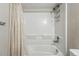 Clean and bright bathtub and shower combination at 3593 S Gibralter Cir, Aurora, CO 80013