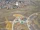 Aerial view showcasing proximity of Cobblestone Ranch Park to a neighborhood at 8099 Sabino Ln, Castle Rock, CO 80108