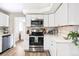 Well-equipped kitchen featuring modern stainless steel appliances and sleek white cabinetry at 2565 Pierce St, Lakewood, CO 80214