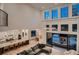 Overhead view of open-concept living space, kitchen and dining area at 2821 E Cedar Ave # 14, Denver, CO 80209