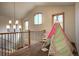 Upper landing with staircase and play teepee at 11405 Conifer Ridge Dr, Conifer, CO 80433