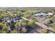 Wide aerial shot of a quiet neighborhood with lush trees, well-maintained homes, and community amenities at 1248 Meadow St, Longmont, CO 80501