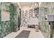 Pet washing station with green tile, includes rules and wash basin, designed for easy pet care at 20 Wilcox # 421, Castle Rock, CO 80104