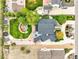 Overhead view of home with meticulous landscaping at 2161 Elmwood St, Berthoud, CO 80513