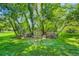 Charming backyard playhouse surrounded by lush greenery and a well-maintained lawn at 13 Club Ln, Littleton, CO 80123