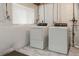 The basement laundry area has a new washer and dryer and a window for natural light at 9698 Queenscliffe Dr, Highlands Ranch, CO 80130