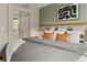 Bedroom with a decorative headboard, cozy bed and access to en suite bathroom at 9698 Queenscliffe Dr, Highlands Ranch, CO 80130