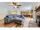 Open concept living room and kitchen, hardwood floors, updated appliances and modern décor at 540 Ithaca Dr, Boulder, CO 80305
