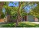 Charming home boasts a brick exterior, lush green lawn, mature tree, and well-maintained landscaping at 9400 W Burgundy Ave, Littleton, CO 80123