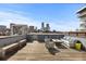 Spacious rooftop deck featuring lounge seating, fire pit, and great city views at 1449 Wynkoop St # 601, Denver, CO 80202
