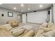 Living room with couches and a projector screen at 12110 Bay Oaks Ct, Parker, CO 80138