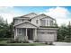 Charming two-story home with stone accents, a covered porch, and a two-car garage at 7397 S Yank Ct, Littleton, CO 80127