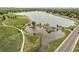 Aerial view of a park and lake, showcasing the beautiful scenery and recreational area at 8333 Depew Way, Arvada, CO 80003
