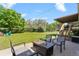 Relax on the patio in this spacious backyard with lush lawn, perfect for outdoor gatherings and relaxation at 8333 Depew Way, Arvada, CO 80003