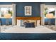 Comfortable bedroom featuring wood headboard, accent pillows, and matching bedside lamps at 7256 S Broadway, Centennial, CO 80122