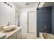 Bright bathroom with a tiled shower at 4129 Amber St, Boulder, CO 80304