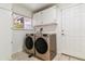 Convenient laundry room with modern washer and dryer and ample storage at 6488 S Heritage E Pl, Centennial, CO 80111