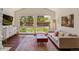 Inviting living room with large windows offering views of the landscaped yard at 6488 S Heritage E Pl, Centennial, CO 80111