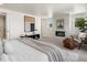 Spacious main bedroom featuring modern decor, fireplace, and lots of natural light at 3640 Lipan St, Denver, CO 80211