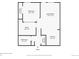 Floor plan of an apartment featuring a bedroom, living room, office, bathroom, and kitchen at 2460 W Caithness Pl # 105, Denver, CO 80211