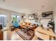 Cozy living room featuring hardwood floors, a comfortable sofa, and decor at 2460 W Caithness Pl # 105, Denver, CO 80211
