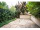 Stone patio with lush landscaping and ivy-covered walls at 126 Garfield St, Denver, CO 80206