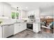 Bright kitchen features stainless appliances, white cabinets, tile backsplash, and an undermount sink at 7442 S Wellington St, Centennial, CO 80122
