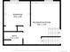 Floor plan showing bedroom, recreation room, and bathroom layout with dimensions at 6085 S Parfet St, Littleton, CO 80127