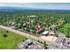 Aerial shot of this neighborhood and the property shows its location near open green spaces at 4856 E Hinsdale Pl, Centennial, CO 80122