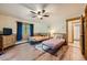 Comfortable bedroom with two beds, ceiling fan, and wood accents for a rustic feel at 5739 Highway 9, Breckenridge, CO 80424
