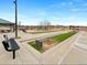 A bocce ball court with benches, a picnic table, and shade at 11010 Grayledge Cir, Highlands Ranch, CO 80130