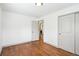 This bright bedroom offers great natural light, hardwood floors and a closet at 1420 S Leyden St, Denver, CO 80224