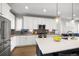 Modern kitchen with white cabinets, stainless steel appliances, and a large island at 4535 W 50Th Ave, Denver, CO 80212