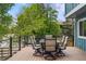 Outdoor deck with dining table and six chairs offering a great space for entertaining guests at 8140 S Storm King Peak, Littleton, CO 80127