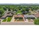 Expansive aerial shot of a residential neighborhood with tree-lined streets, well-maintained homes, and distant mountain views at 4705 Upham St, Wheat Ridge, CO 80033