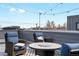 Relax on the rooftop deck with city views, featuring comfortable seating around a cozy fire pit at 1733 Irving St # 101, Denver, CO 80204