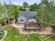 Aerial view showcasing the backyard deck and gazebo in a serene backyard at 2205 Santa Fe Dr, Longmont, CO 80504
