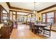 Open dining area with hardwood floors and classic wood trim, perfect for entertaining at 4253 Hooker St, Denver, CO 80211