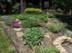 Landscaped front yard with rock garden, flowers, and stone edging in front of lawn at 4253 Hooker St, Denver, CO 80211